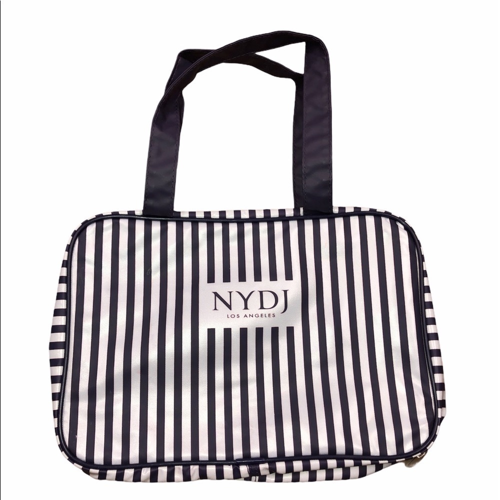 NYDJ Navy striped portable travel bag